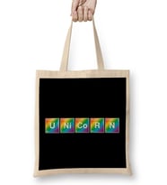 Unicorn Periodic Table Rainbow Bez Çanta Uzun Saplı