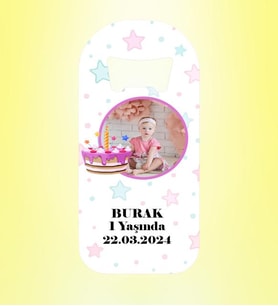 Doğum Günü Pastalı Resimli Gökyüzü Magnet Açacak Kişiye Özel