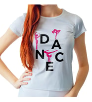 Dance Temalı Regular Kalıp Siyah Kadın Tişört (Beyaz)
