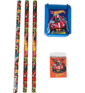 Hot Wheels 2024 Yeni Sezon Lisanslı Hot Wheels 3 Adet Kurşun Kalem,Kalemtraş Ve Silgi Seti (Çok Renkli)