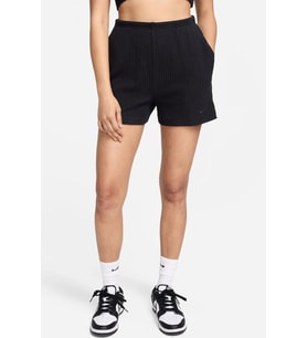 Nike Chill Rib High Rise Slim 3" Shorts Kadın Dar Kesim 7,5cm (yaklaşık) Fitilli Jarse Şort Siyah