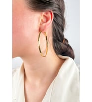 Çelik Halka Küpe 6cm - Gold