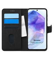 Microsonic Samsung Galaxy A55 Kılıf Fabric Book Wallet Siyah (Siyah)