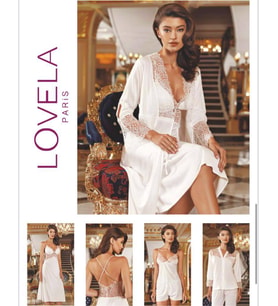 LOWELA PARİS 3009 Penye Kısa  Gecelikli 6 Lı Çeyiz  SETİ  (Ekru)