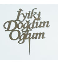 Iyiki Doğdun Oğlum Pleksi Süs Gümüş