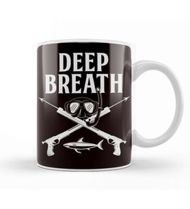 Deep Breath Spearfishing Freediving Fishing Fish Spearfisher Kupa Bardak Porselen