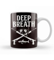Deep Breath Spearfishing Freediving Fishing Fish Spearfisher Kupa Bardak Porselen