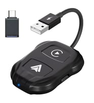 Ally İPhone-Android Kablosuz Carplay Dongle 5Ghz Adaptör Çevirici USB+Type-C Adaptör (Siyah)
