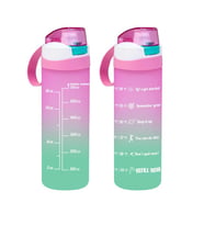Porsima 161670-161 Su Şişesi - Motivasyon Su Matarası - Plastik Renkli Suluk Pembe 750cc