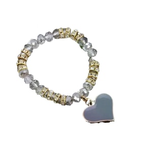 Omark Cotton Gray Heart Bileklik