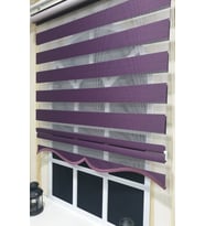 Zebra Stor Perde Mor Etek Dilimli  STB 400 V18