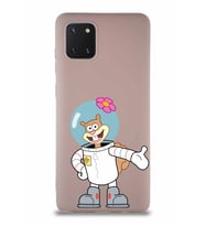 Samsung Galaxy A81 Soft Premier Kapak Sandy Tasarımlı Silikon Kılıf - Pudra (Şeffaf)