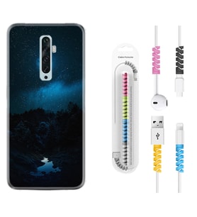Oppo Reno 2Z 4 Lite 4 Pro 5 6 7 A31 Kılıf Kablo Koruma Spiral Silikon Gece 1633