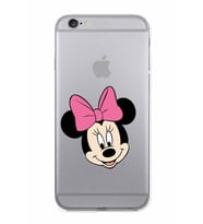 Apple iPhone 6 Plus Uyumlu Kamera Korumalı Tıpalı Kapak Minnie Mouse TasarımlıŞeffaf Kılıf