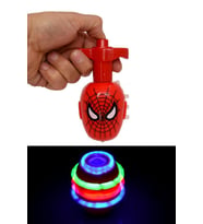 DZC KUZENLER AVMSpiderman Örümcek Adam Topaç Fırıldak Işıklı Müzikli Oyuncak KARAKTER (Renksiz)