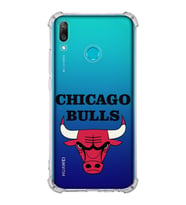Huawei Y9 2019 Uyumlu Köşe Korumalı Antişok Kapak Chicago Bulls Tasarımlı Şeffaf  Kılıf