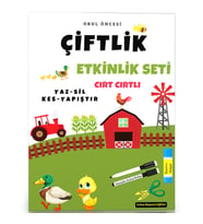 Okul Öncesi Çiftlik Etkinlik Seti (Yaz-Sil ve Cırt Cırtlı)
