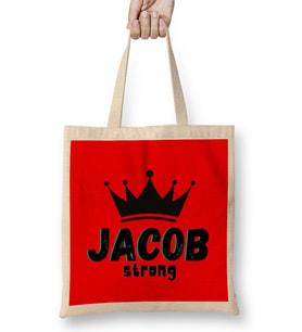 Jacob Name personalized Custom Vintage Retro Rainbow Design Gift Baby-Gift For Him Bez Çanta Uzun Saplı