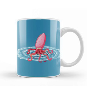 Octopus İllustration Kupa Bardak Porselen