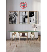 Dekoratif 3’lü Ahşap Tablo Seti  UV Baskı Çerçeveli Duvar Tablosu V6