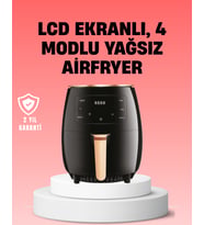 2400W Güçlü Airfryer 6L Yağsız Sağlıklı Pişirici LCD Dokunmatik