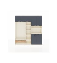 Arges Dolap 11 Raflı Tek Çekmeceli 7 Kapaklı 220x30x243 Aytaşı-Antrasit/Çam