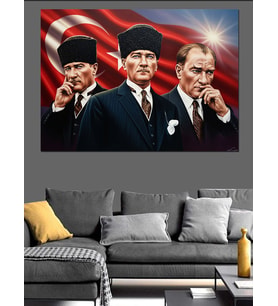 Atatürk Ve Milli Mücadele Liderleri Dekoratif Kanvas - Mdf Ahşap Tablo