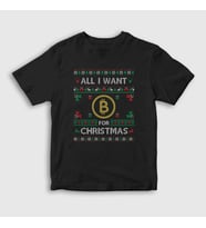 Presmono Unisex Çocuk Siyah Bitcoin For Christmas Yılbaşı T-Shirt 269002tt
