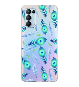 PrintiFy Oppo Reno 5  ile Uyumlu 1mm Slim Fit Nazar Boncuğu 3 Baskılı Şeffaf  Kılıf