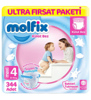 Molfix Külot Bebek Bezi 4 Beden Ultra Fırsat Paketi 86*4 344 Adet