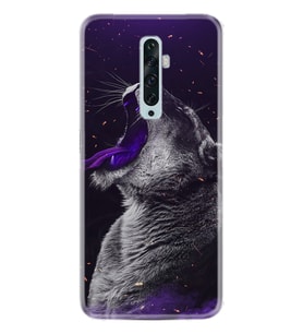 Oppo Reno 2Z 4 Lite 4 Pro 5 6 7 A31 Kılıf Desemli Silikon Purple Leopar 1750