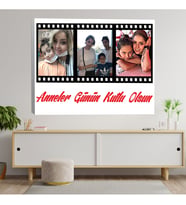 Anneler Gününe Özel Film Şeriti 3 Fotoğraflı Kanvas Tablo