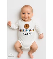 Teyzesinin Aslanı Yazılı Bebek Zıbını %100 Pamuk Unisex Uzun Kollu Body 0-24 Ay Çıtçıtlı Body (Beyaz)