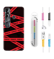 Tecno Spark 6 6 Go 8C 8 Pro 7 7 Pro Kılıf Kablo Koruma Spiral Silikon Danger 1372