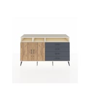 Kronos Konsol 5 Raflı 4 Çekmeceli 2 Kapaklı 176x59x99 Aytaşı-Çam/Antrasit