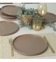 Keramika Mat Toprak Taupe Stackable Servis Tabağı 27 Cm 6 Adet 977