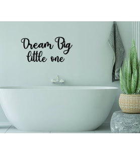 BK Home Dream Big Little One Ahşap Duvar Yazısı (Siyah)