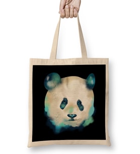 Cute Space Galactic Artsy Panda Bear Adorable Bez Çanta Uzun Saplı
