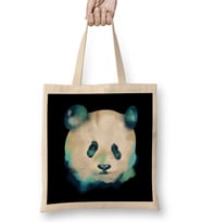 Cute Space Galactic Artsy Panda Bear Adorable Bez Çanta Uzun Saplı