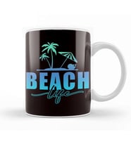 Beach Island Vacation Sunbathing Summer Traveler Sunset Sun Kupa Bardak Porselen
