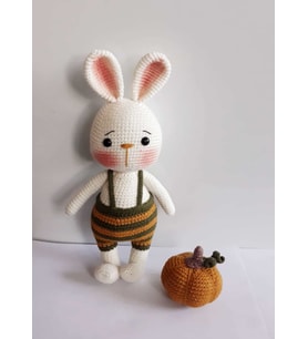Tavşan Sunny ve Bal Kabağı Amigurumi Organik Oyuncak