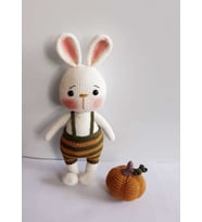 Tavşan Sunny ve Bal Kabağı Amigurumi Organik Oyuncak