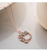 Vaoov 925 Ayar Gümüş Renkli Taşlı Rose Kelebek Kolye (Rose-Beyaz)