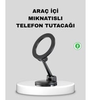 Katlanır Manyetik Araç İçi Telefon Tutucu – 360° Dönebilen, MagSafe Uyumlu, Güçlü Mıknatıslı Tasarım