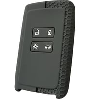 AutoHan Keys Anahtar Koruma Kılıfı, Petek Desenli, Gri-Siyah, Clio 5, Megane 4, Captur, Kaleos, Kadjar ile Uyumlu