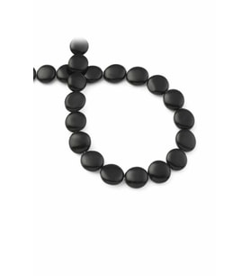 Oniks Doğal Taş Parlak Siyah Daire Kesim 12mm Dizi [AB+]