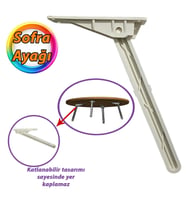 Katlanabilir Beyaz Yer Sofra Ayağı Katlanır Yer Sofrası Sini Altı Plastik Ayak 22 Cm