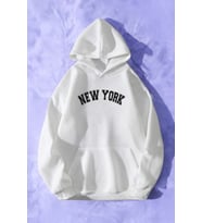 Newyork Baskılı Oversize Sweatshirt (A.Beyaz)
