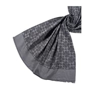 Işıl İpek Pamuk Jakarlı C Desen Şal 75x190 cm (Füme)