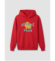 LC WAIKIKI Kırmızı Kapüşonlu Baskılı Erkek Çocuk Sweatshirt